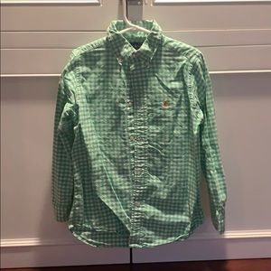 Ralph Lauren green and white gingham shirt